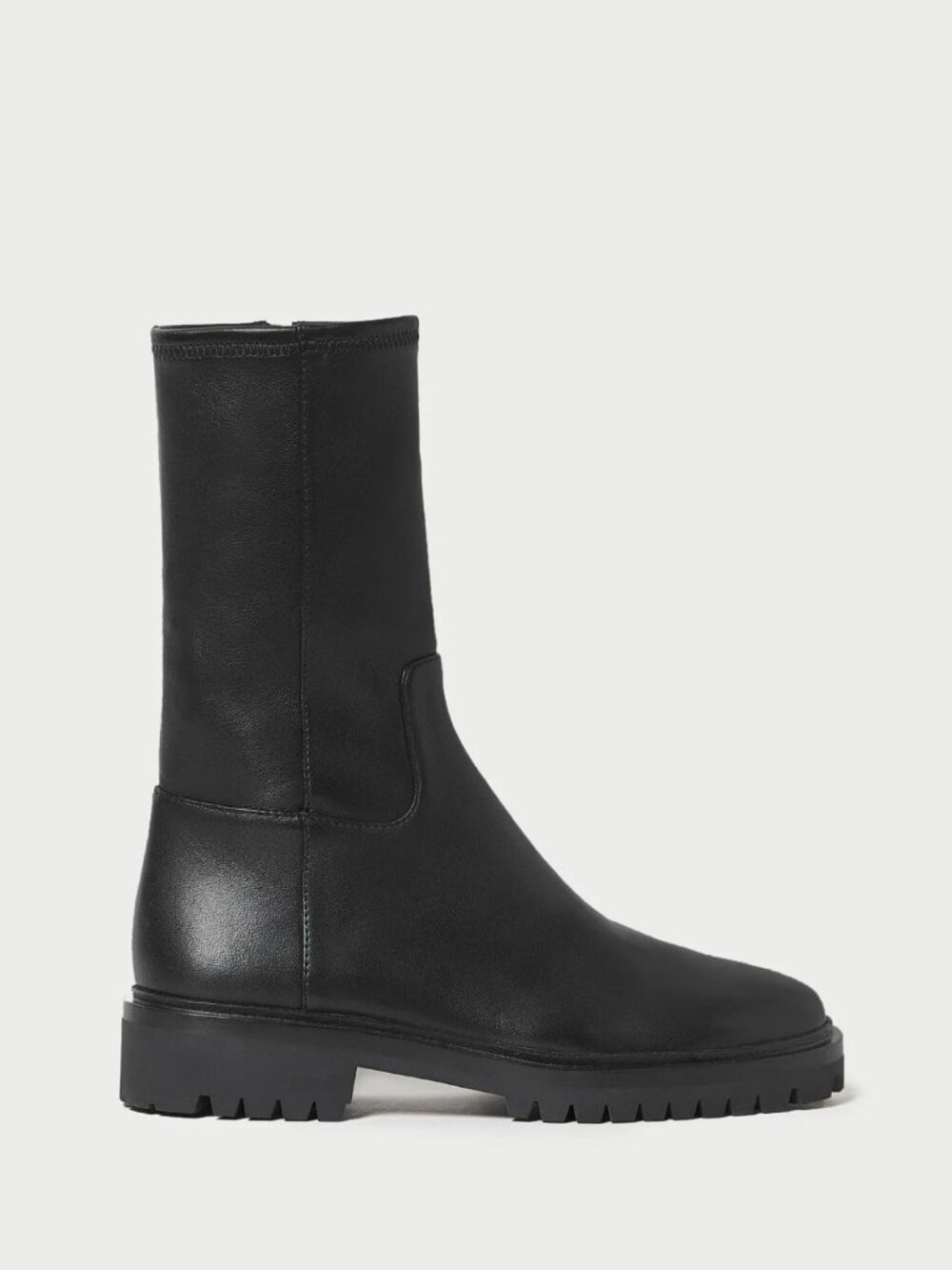 Loeffler Randall Danny Black Leather Lug Boot Sz 8.5